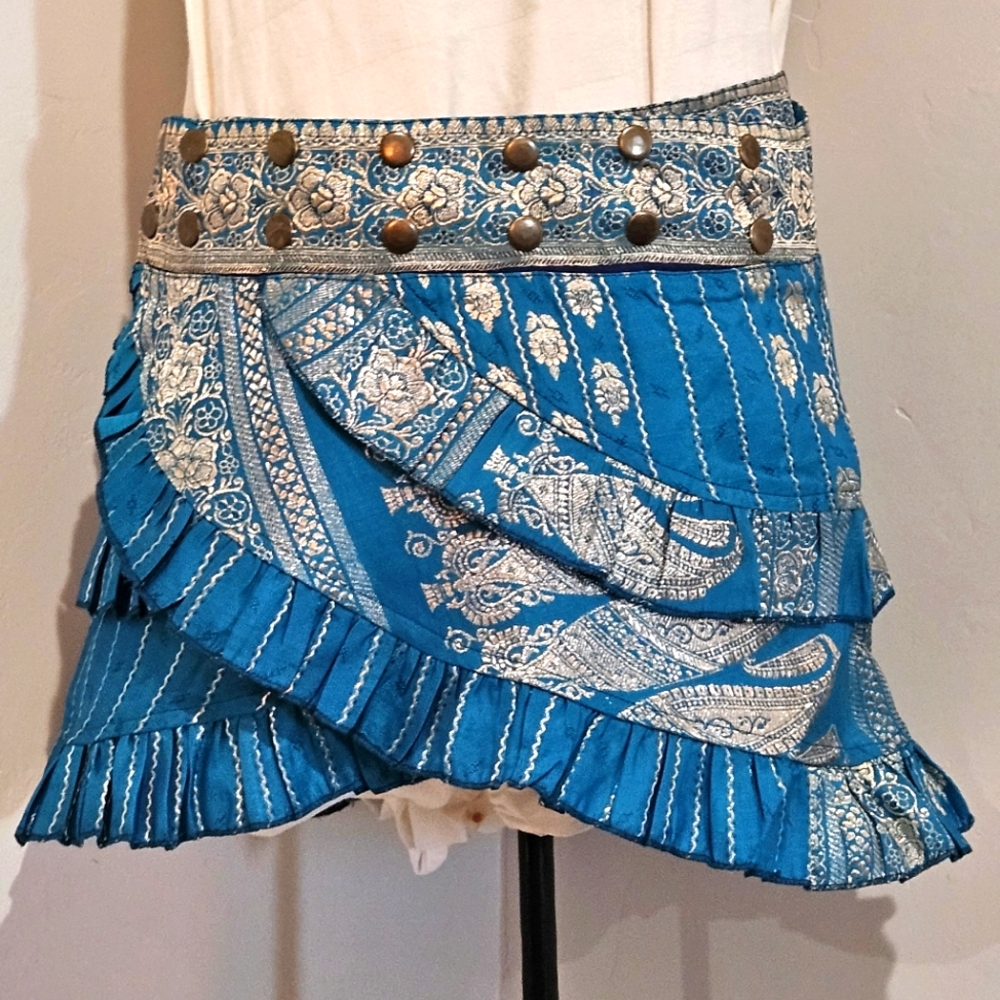New Recycled Silk Sari Skirt from Rajasthan India
